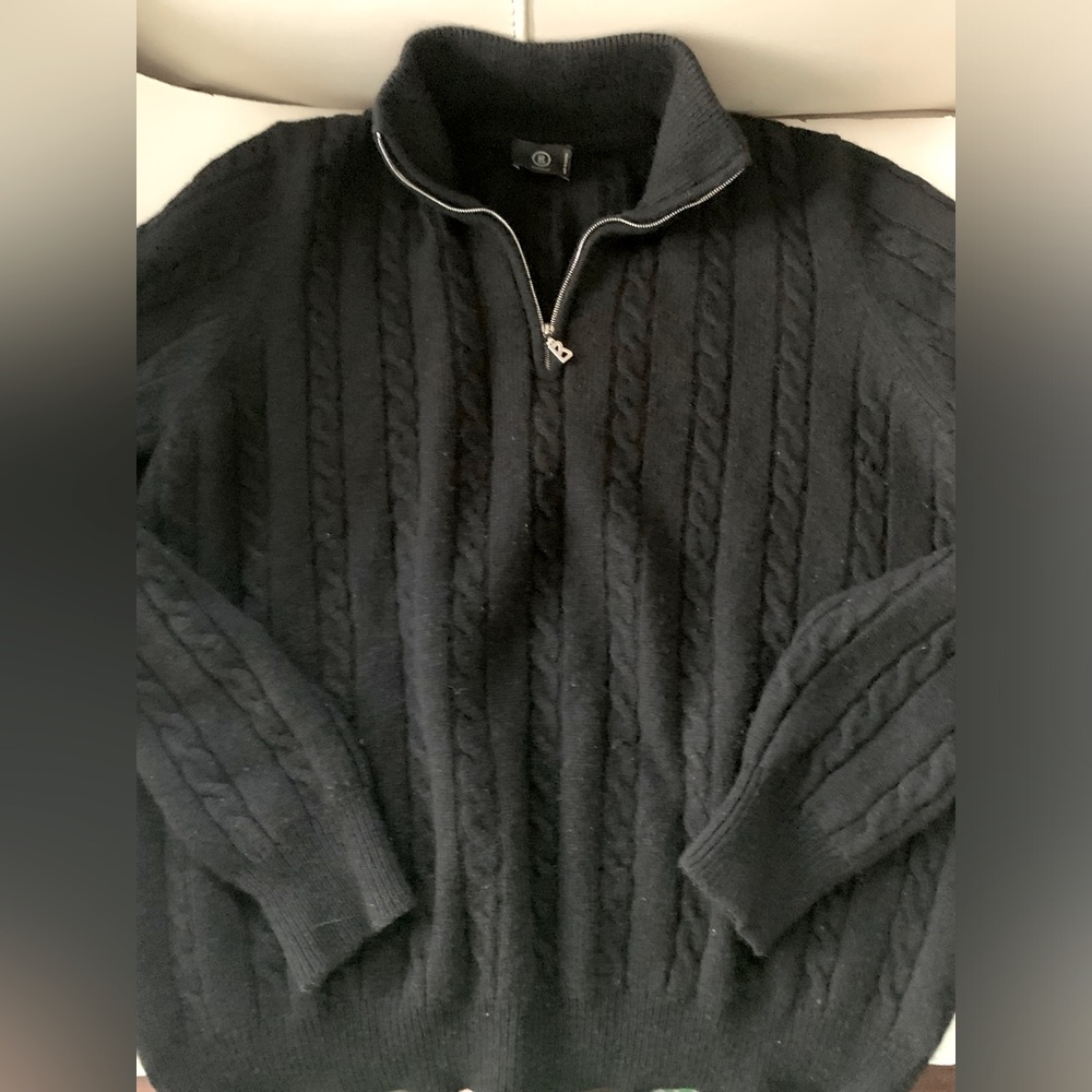 Women’s Bogner Black Zip Up Cable Knit Sweater